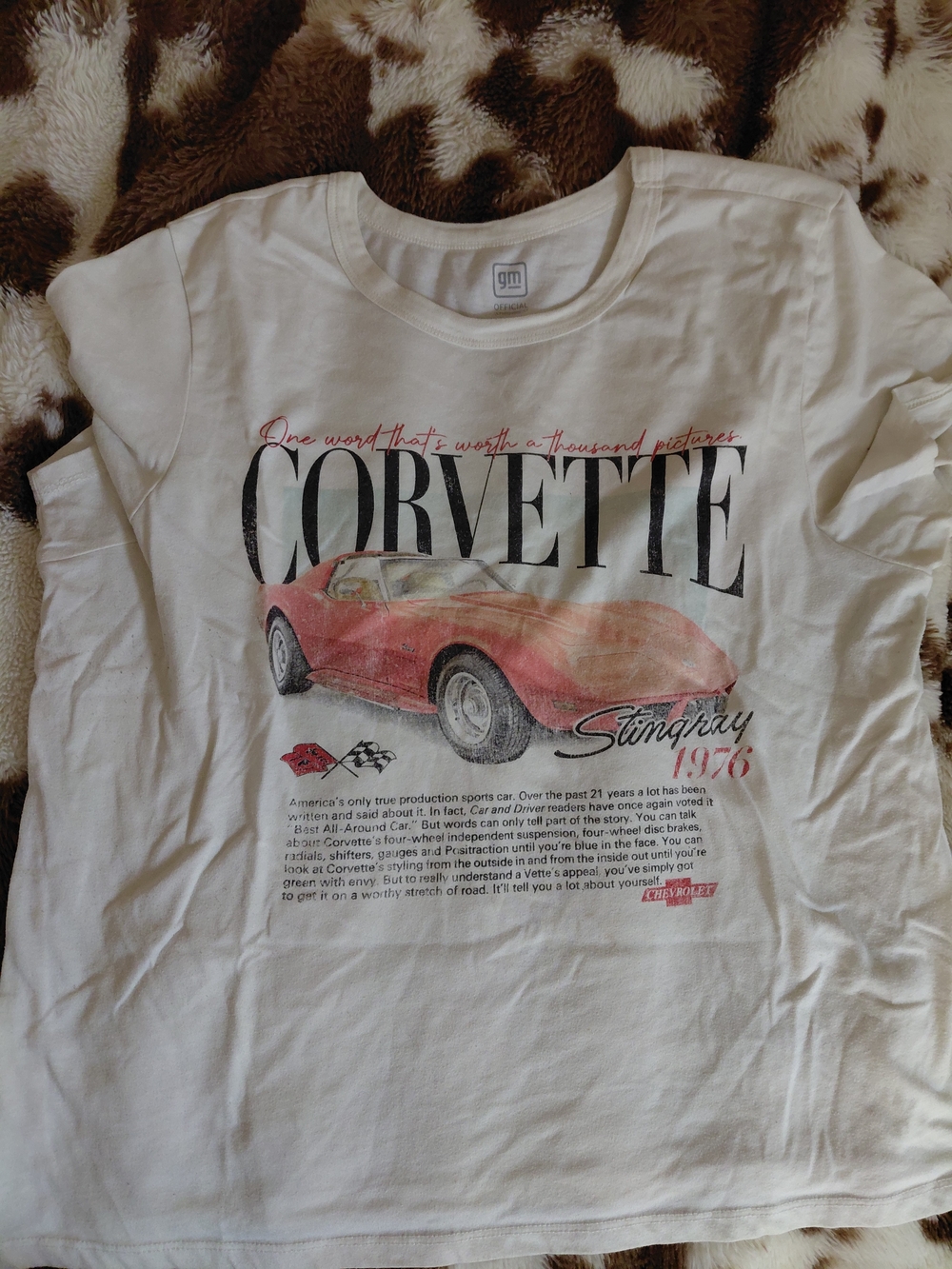 Target White Tee with Red Corvette Graphic